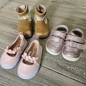 Pink and Brown Kids Shoes Set